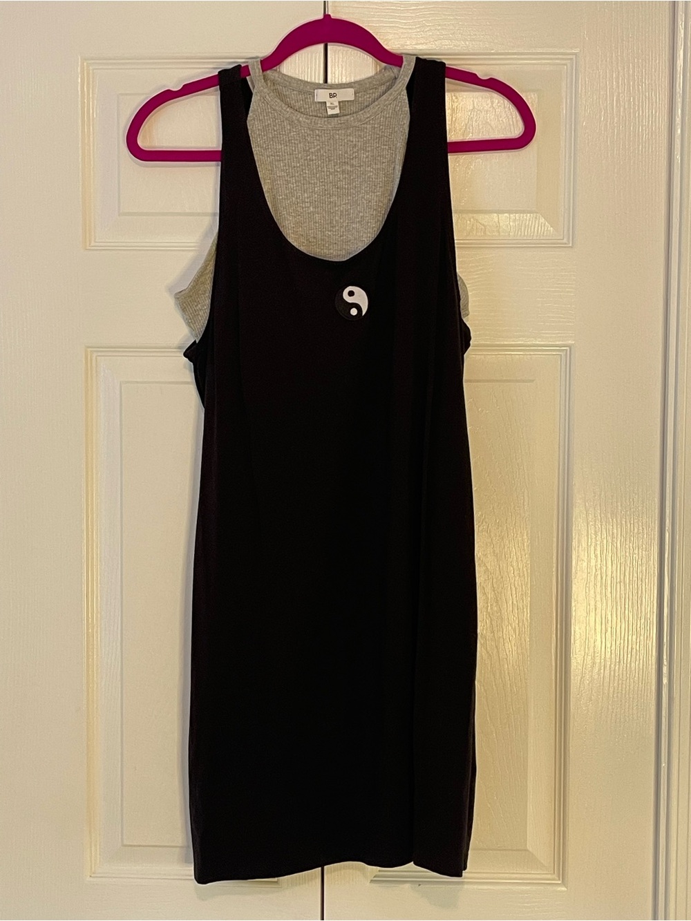 Black and Gray Yin Yang Layered Tank Top Dress Y2K
BP sSize XL